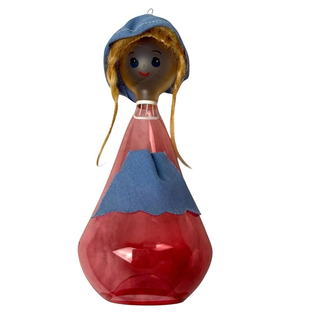 Vintage De Carlini Glass Christmas Ornament Pink Dutch Girl made in Italy